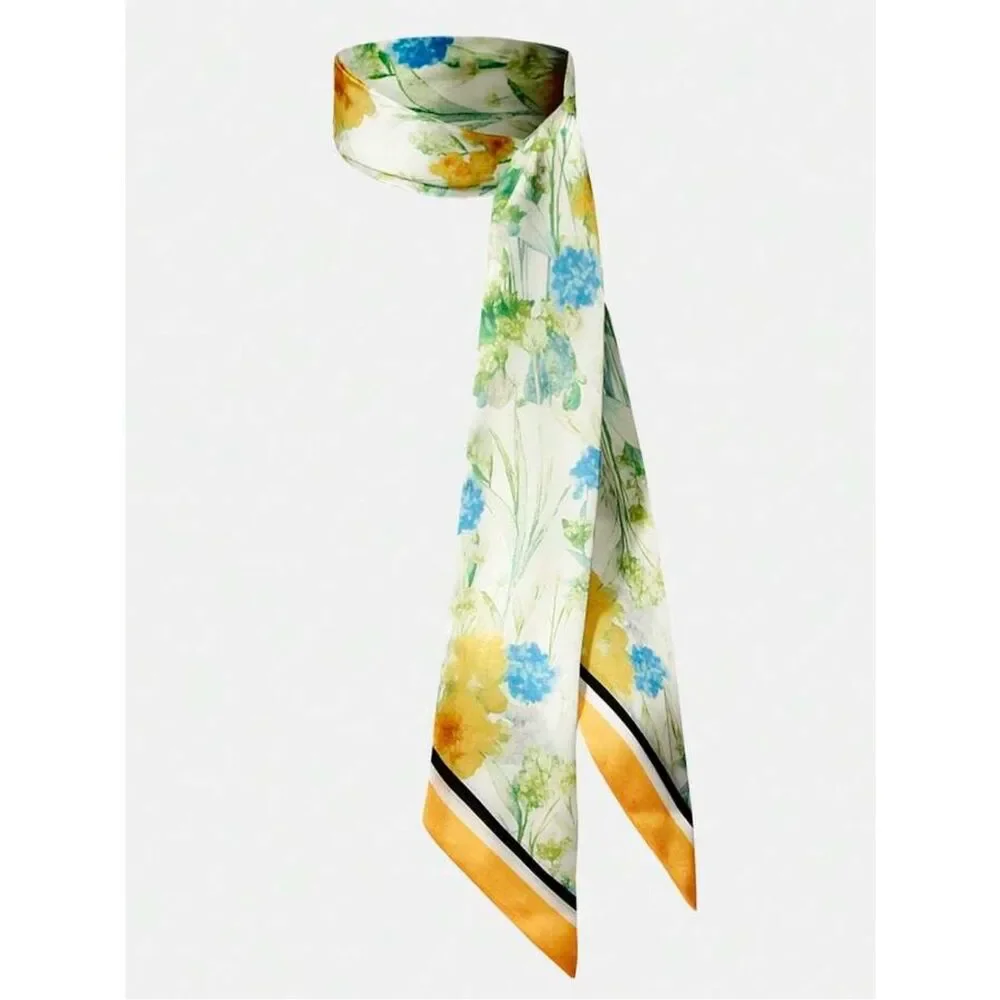 floral skinny scarf A1734